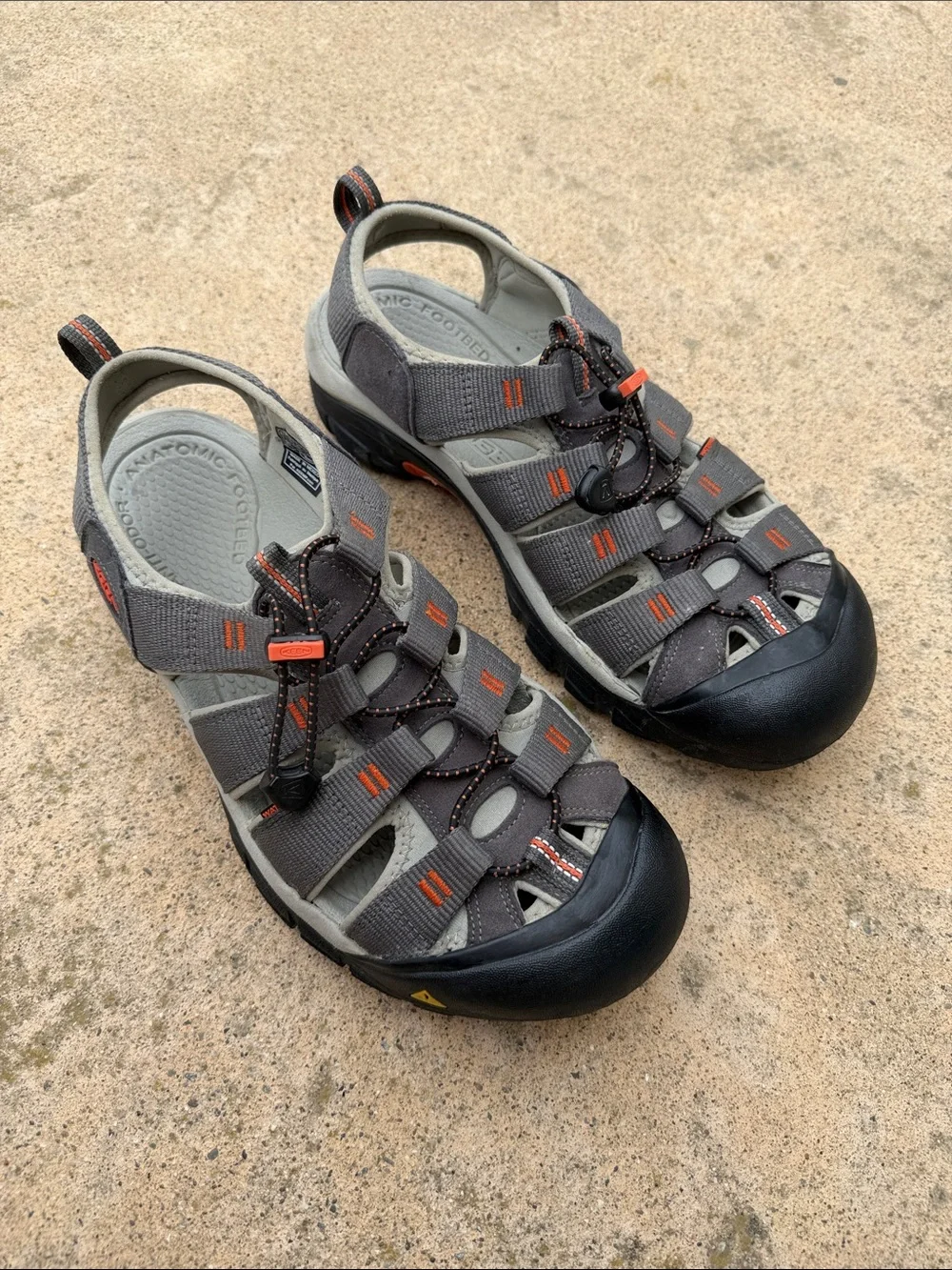 KEEN Men's H2 Newport Grey/Orange Water Hiking Sandals Size 11.5